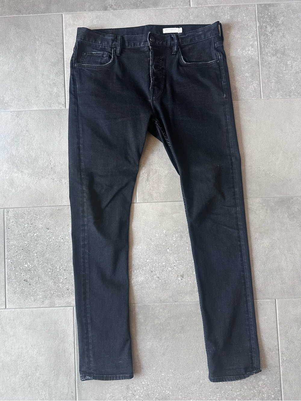 AllSaints Men's Black Cigarette Skinny Jeans